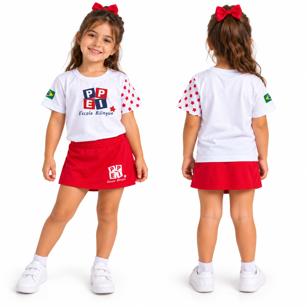 Short-saia vermelho da PPEI — imagem de referência